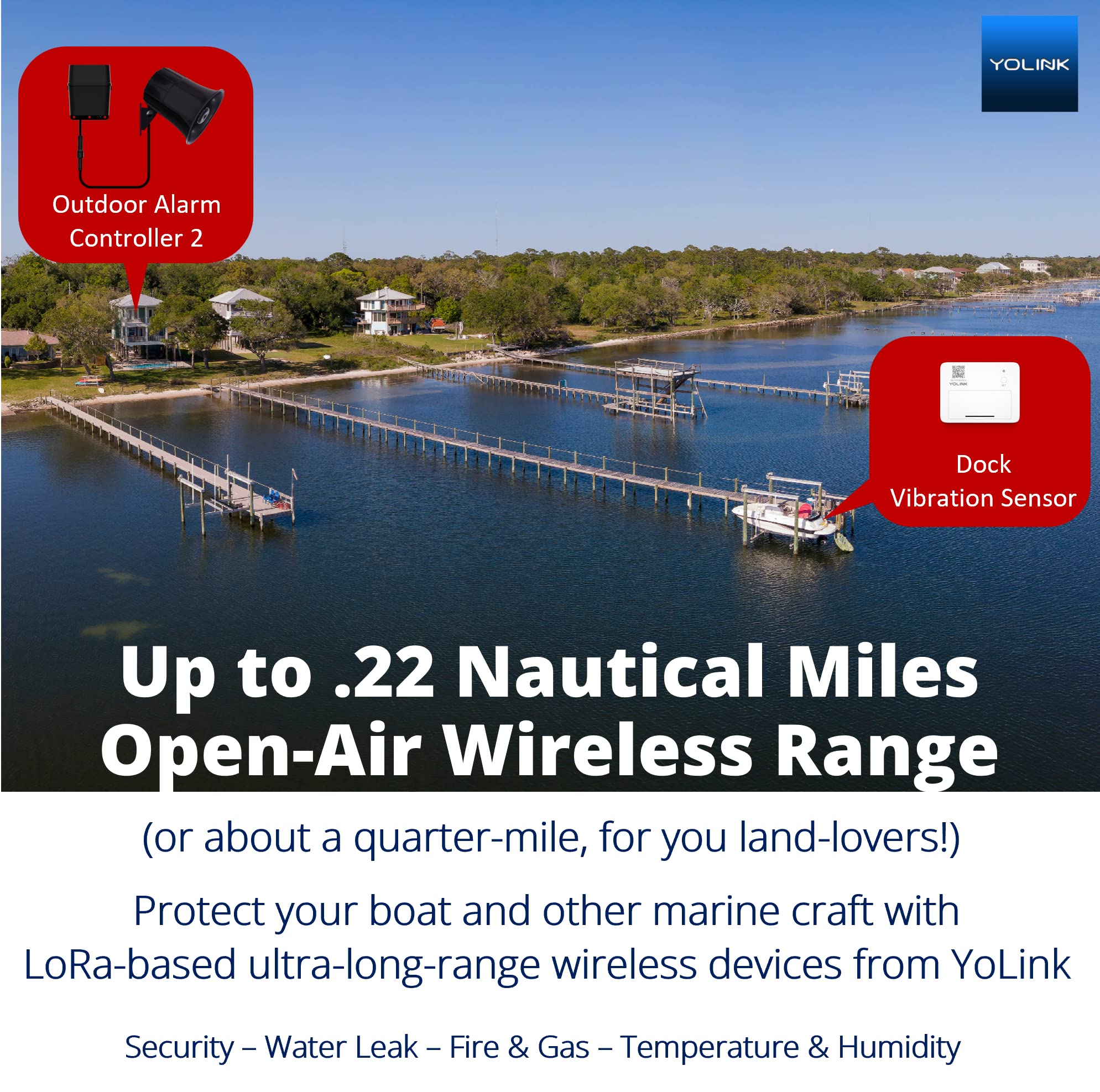 Outdoor Alarm Controller 2, Siren/Alarm/Relay Controller, 12VDC Out, 12VDC in, 130dB Siren with 12VDC on, 110dB Siren with Battery only, YoLink Hub Required for Full-Functionality!