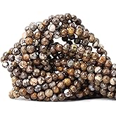 CHEAVIAN 60PCS 6mm Natural Fire Lace Opal Round Loose Beads for Jewelry Making DIY Bracelet Necklace Materials 1 Strand 15"