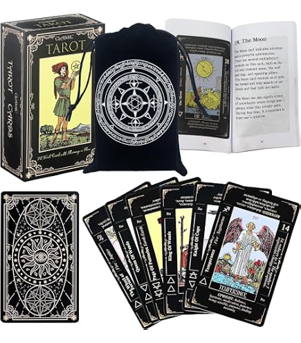 Fournier Luxury Tarot Karten | 78 Blatt Waschbar Laminiert | Mit Spielanleitung | Roter Rücken