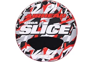 Airhead Slice Towable 2-4 Rider Models, Tube for Boating and Water Sports, Heavy Duty Full Nylon Cover with Zipper, EVA Foam Pads, and Patented Speed Safety Valve for Easy Inflating & Deflating