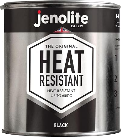 Jenolite Heat Resistant Matt Black Paint 500ml 650C Multi-Surface BBQ Stoves