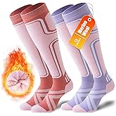 Cirorld Merino Wool Ski Socks Women Men,2 Pairs Knee High Winter Warm Skiing Socks Performance Thermal Snowboarding Socks