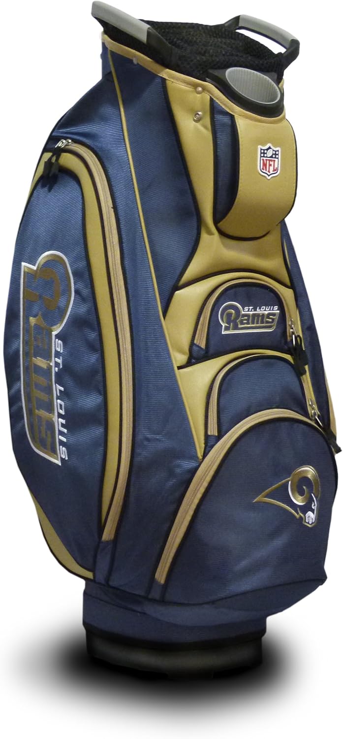 Team Golf NFL New Orleans Saints Victory Golf Cart Bag, 10-way Top with Integrated Dual Handle & External Putter Well, Cooler Pocket, Padded Strap, Umbrella Holder & Removable Rain Hood : Sports & Outdoors
