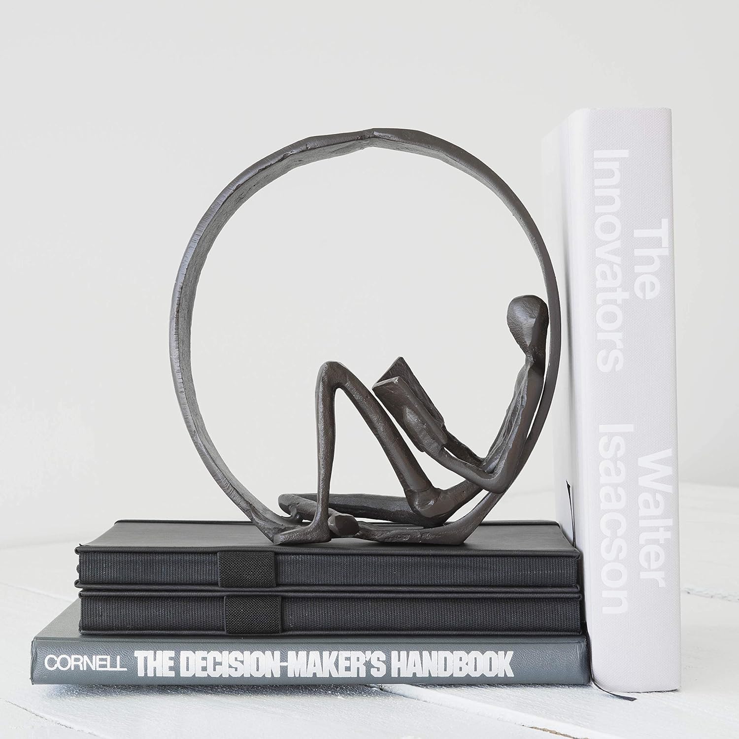 Danya B Small Iron Sculpture Accent Piece, Gift for Readers, Teachers, and More, Old-Fashioned Decorative Object for Home, Office, Table and Desktop Decor: Home & Kitchen