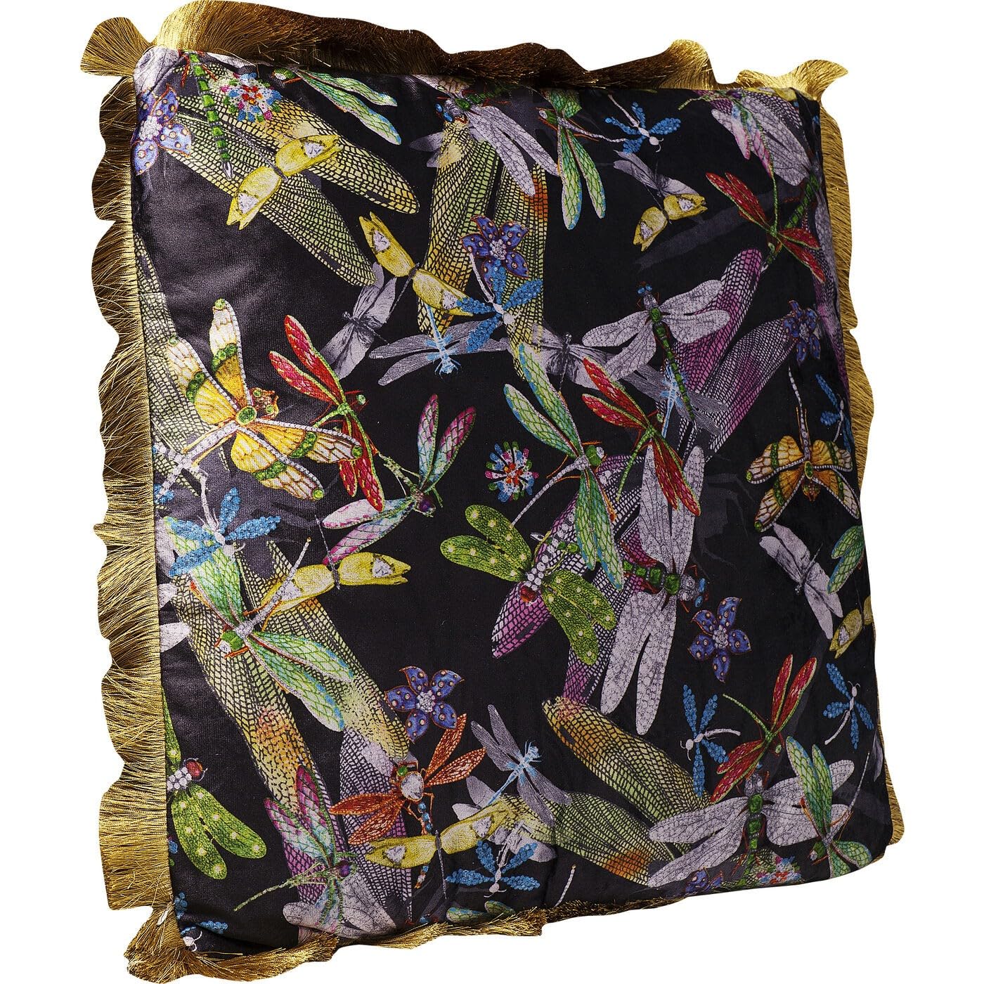 Kare Tropical Garden Fringe Pillow, Multi-Color, 8 x 45 x 45 cm