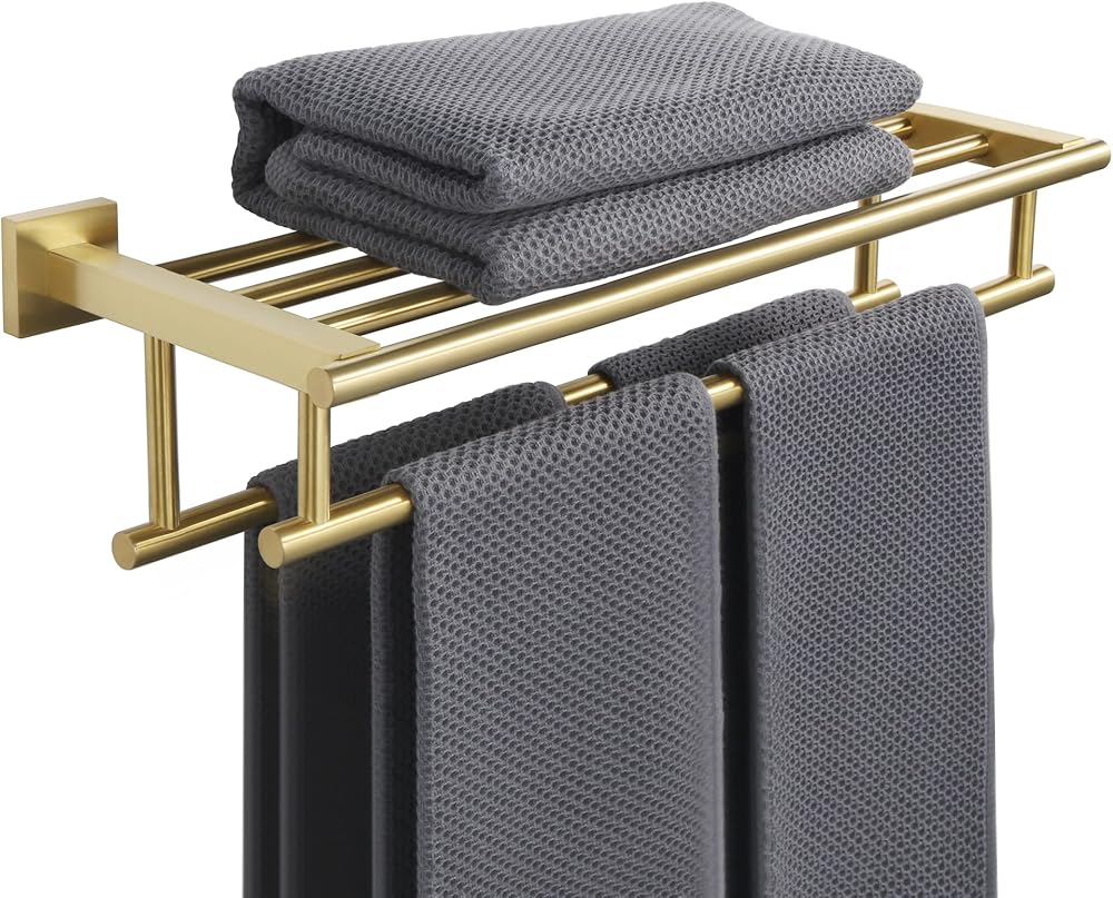 SAYAYO Towel Rail 20 Inch Wall Mounted SUS304 Brushed Gold