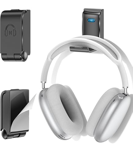 Support Universel écouteurs Cozycase Support Casque Adhésif 2 Pièces - Crochet Bureau Universel - TPU - Pour Casques Et Contrôleurs Support Casque Bureau
