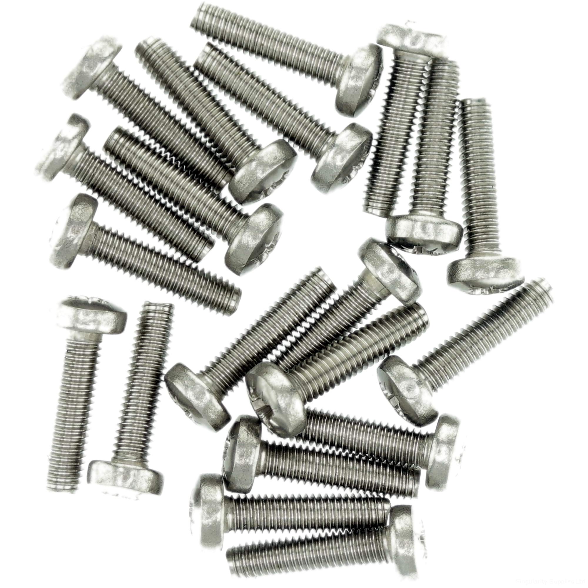M5 (5mm x 8mm) Pozi Pan Thread Rolling Screw - Stainless Steel (A2) (Pack of 20)