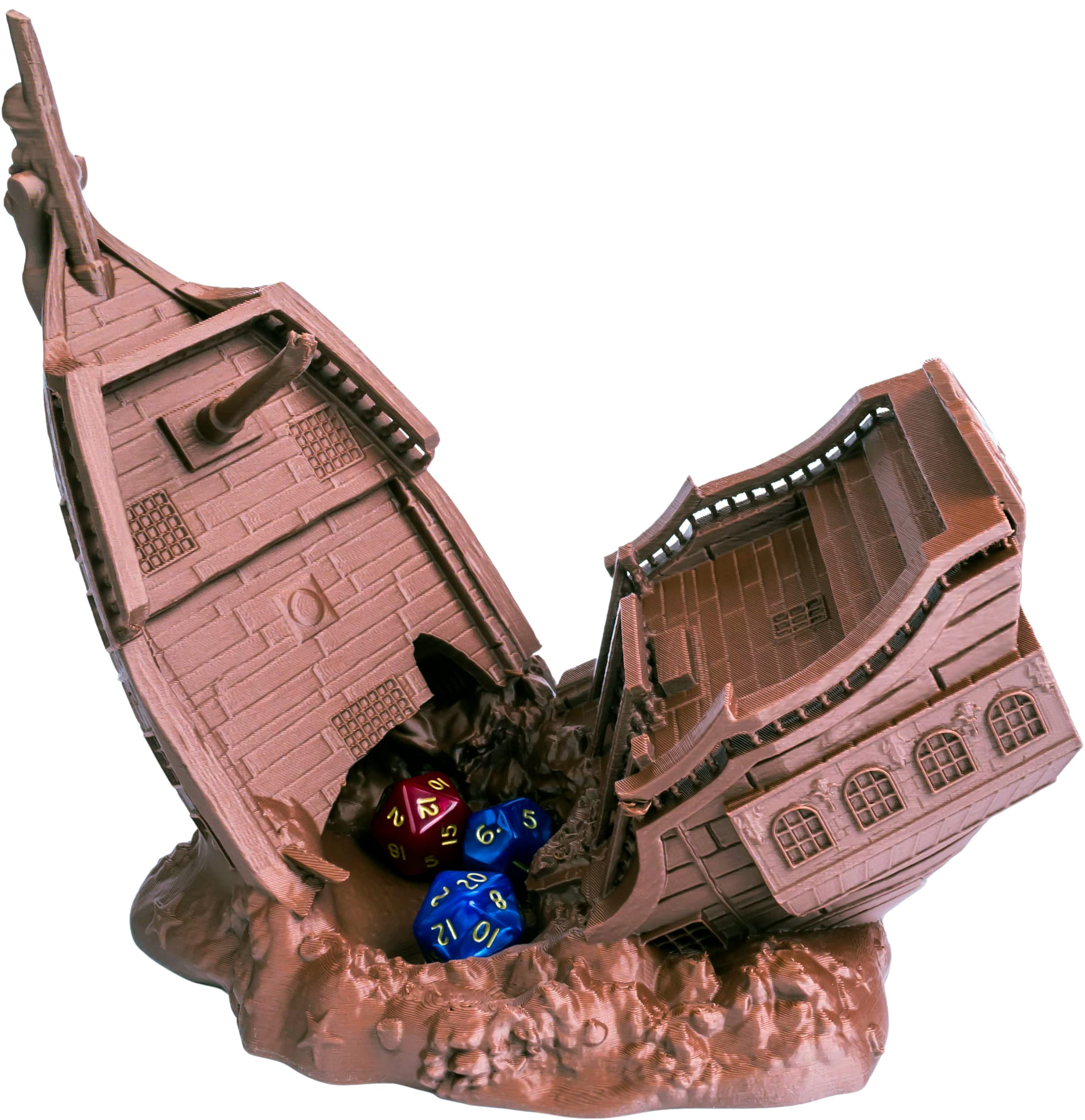 Pirate Ship Dice Tower, Perfect Dice Tower for Dungeons and Dragons, Tabletop RPG, Miniature Games and Board Games