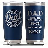 EchoMaven Funny Dad Tumbler Gift - Father Day Gifts from Daughter or Son - Best Dad Ever Cup - Gifts for Dads, Christmas, Birthday - 20oz Navy Blue
