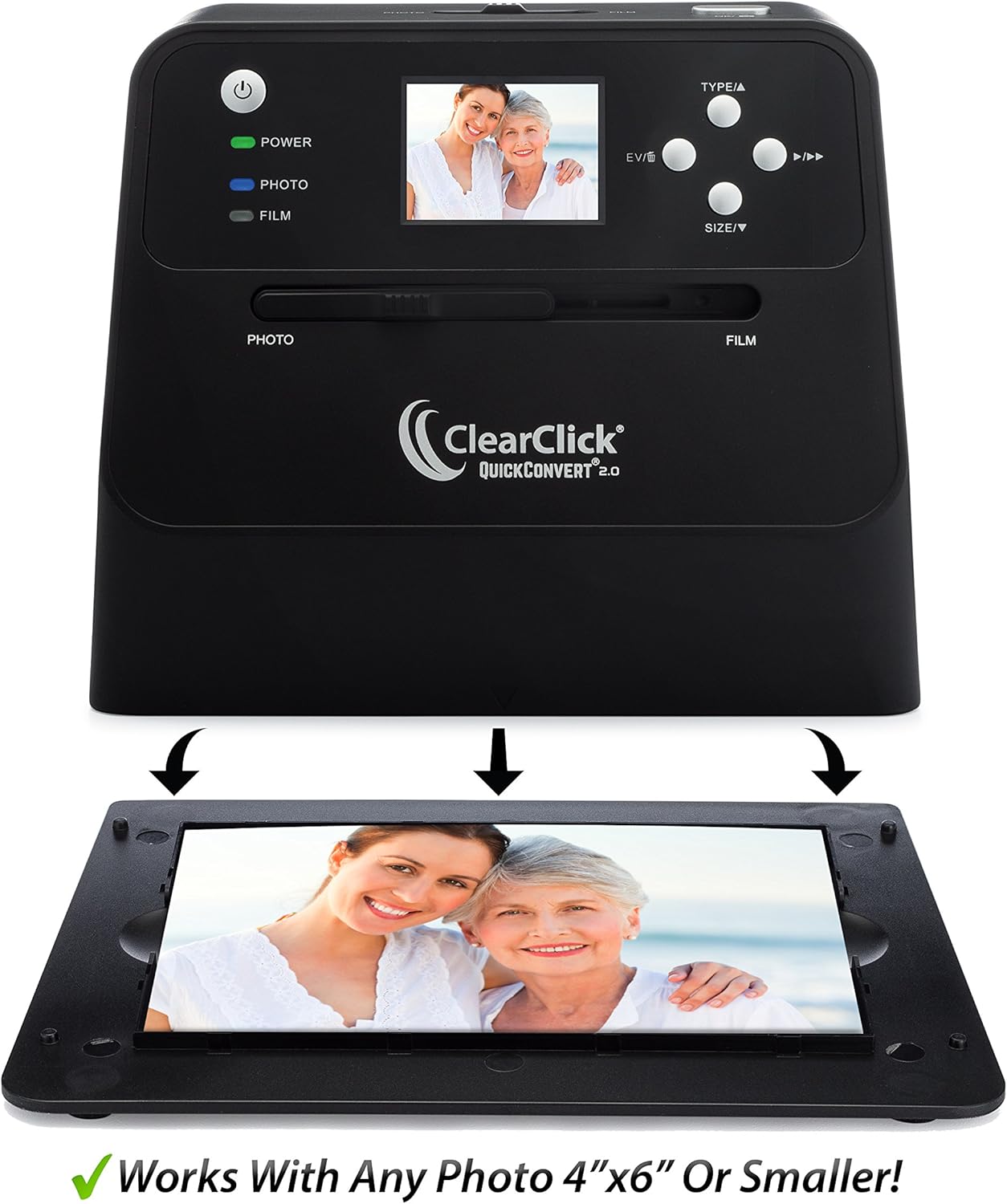 ClearClick 14 MP QuickConvert 2.0 Photo, Slide, and Negative Scanner - Scan 4x6 Photos & 35mm, 110, 126 Film: Electronics