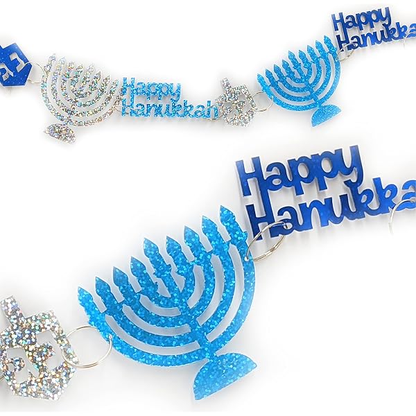 4 Pack Hanukkah Dreidel Gift Box Decorations - Blue Table Centerpieces, 19.6 Inches, For Indoor/Outdoor Party Decor