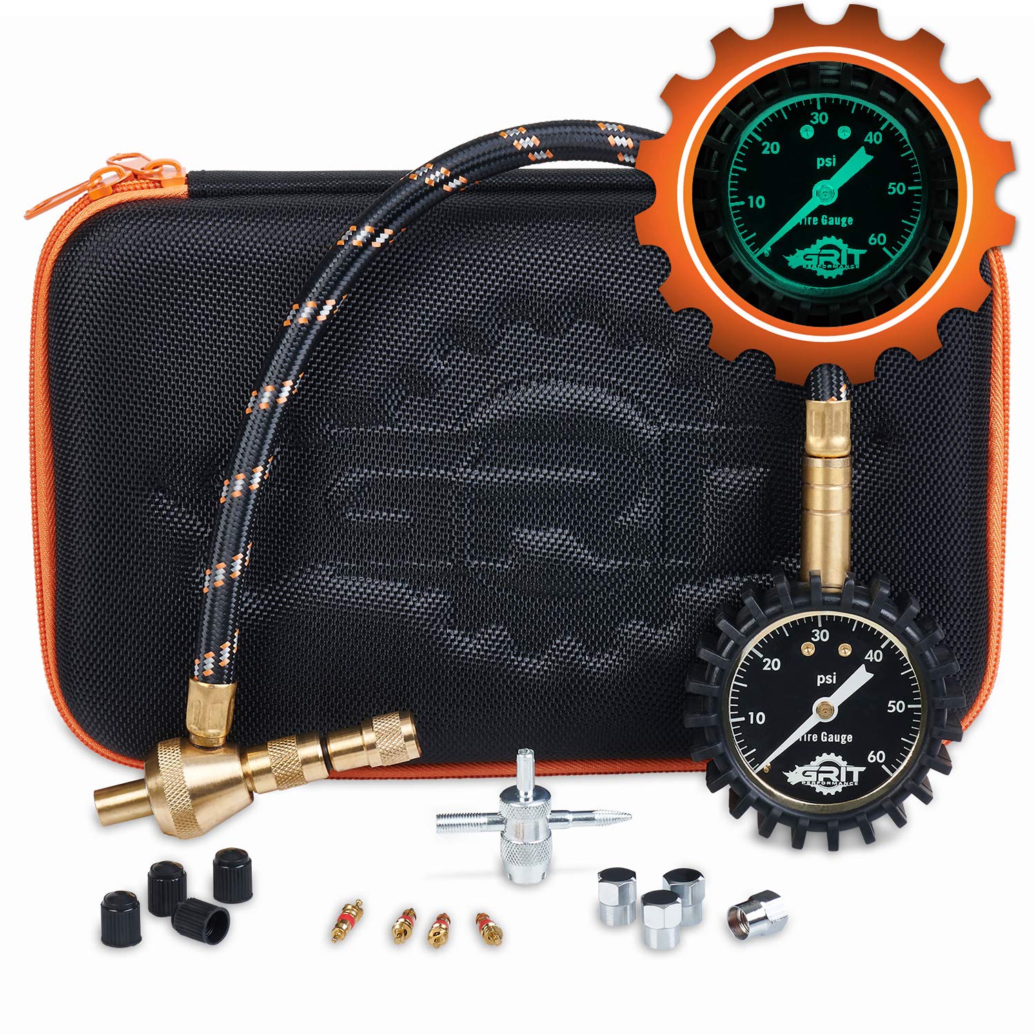 Rapid Air Down Tire Deflator Offroad Kit, PSI Tire Pressure Gauge