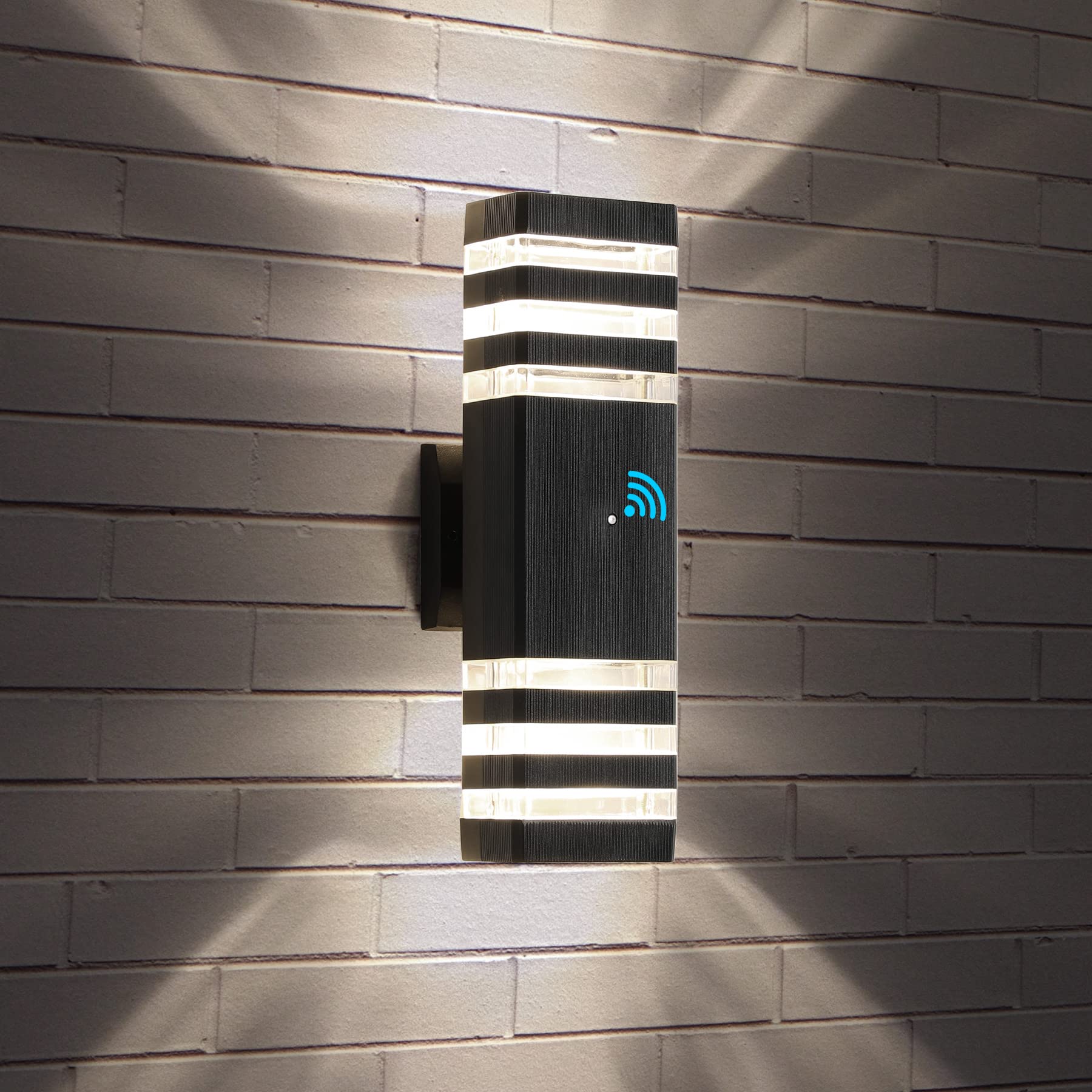Photo 1 of tewei 1 Pack Dusk to Dawn Outdoor Wall Lights Fixture, Up and Down LED Outdoor Wall Sconce Porch Lights, IP65 3000K Warm White Matte Black Exterior Lights for House Garage Front Porch