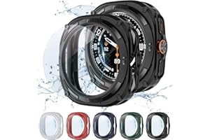SOLOLUP 5+5 Pack Case for Galaxy Watch Ultra Screen Protector 47mm Cover, Rugged TPU Bumper Face Cover Anti Scratch Protective with Tempered Glass for Samsung Galaxy Watch 7 Ultra Case (2025/2024) Women Men
