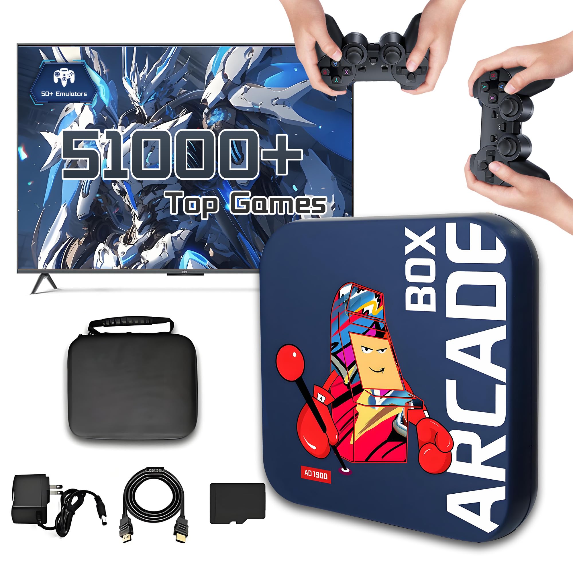 Photo 1 of Arcade Box 4K 256GB Built-in 50000 Games HD Classic Retro Game Console Super Console S905 Chip Video Game Player with Controller (256G)