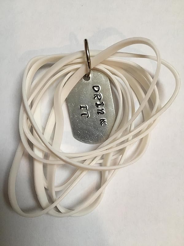 Water Bands White "Drink It" Handmade