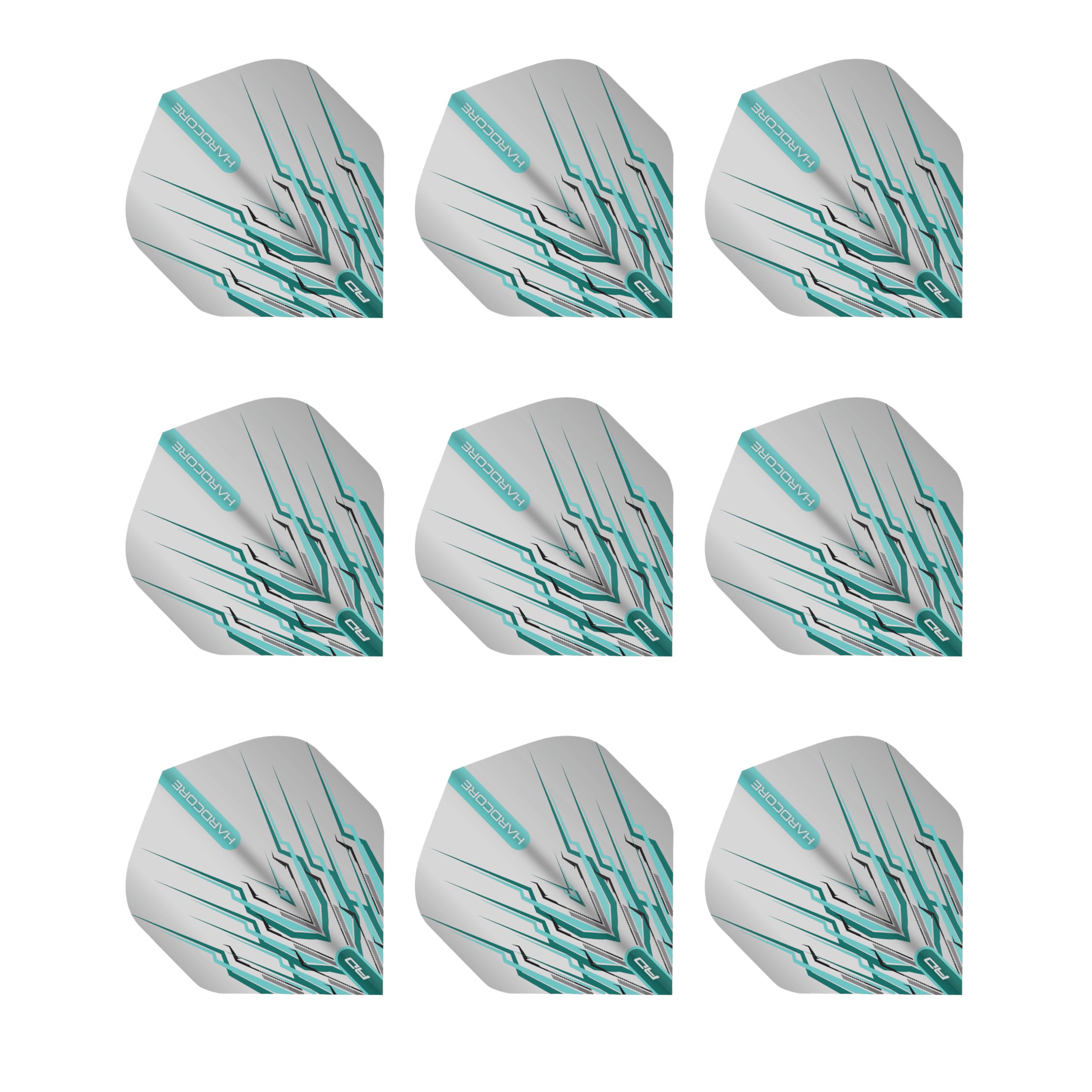 RED DRAGON Peter Wright Snakebite Hardcore Mohawk Light Blue Dart Flights - 3 Sets Per Pack (9 Flights in Total)