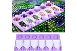 PTWOLA Painting Diamond Accessories Tray Organizer Art Beads Sorting Storage containers Tools Kits for Glitter Rhinestones 5D Embroidery/DIY Crafts 6 Slots Trays Holder for DIY Diamond Art Craft Painting Kit