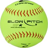 Champro Slow Pitch Practice Softballs with Flat Seams and Durahide Cover 12 Pk