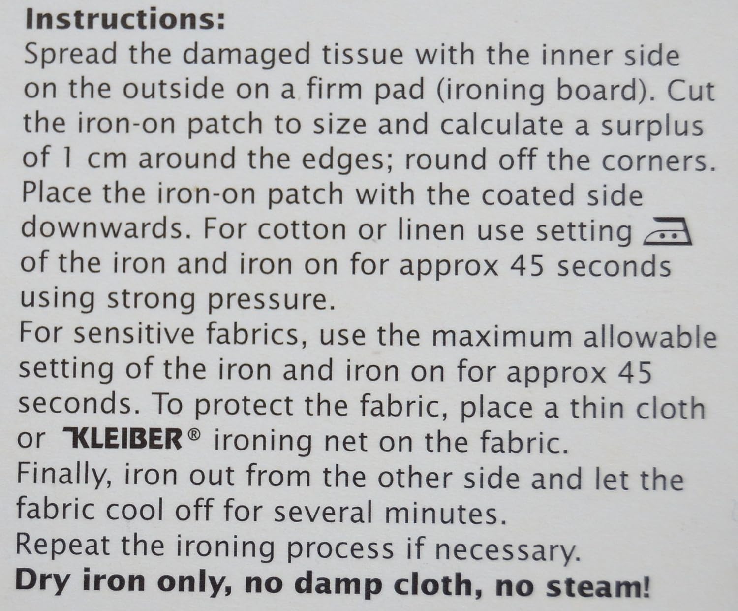 Kleiber 40 x 6 cm Iron on Elasticated Clothing Repair Tape, Black, 40 cm x 6 cm - Image 5