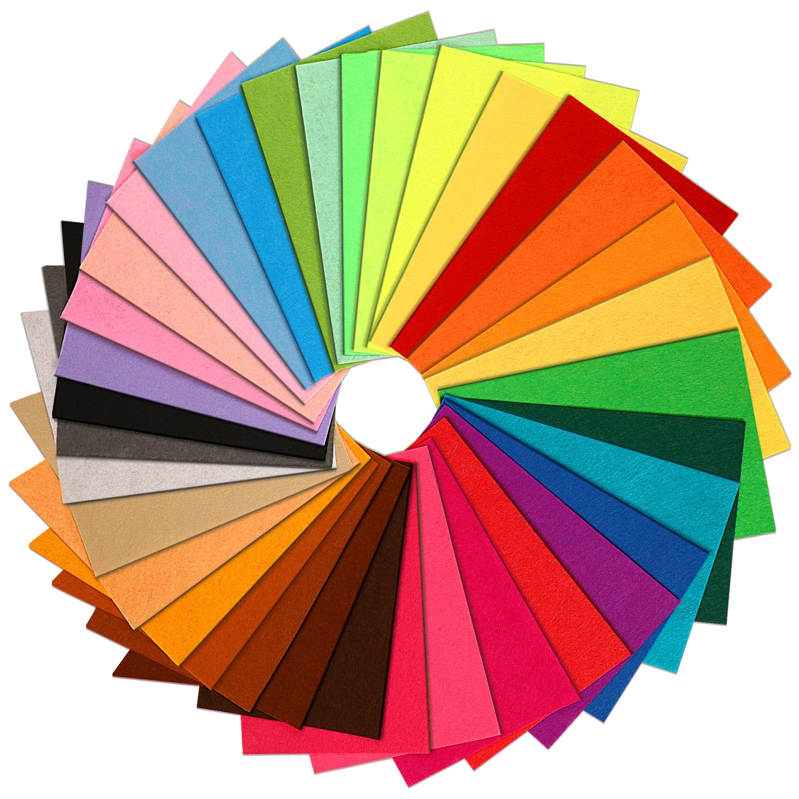 SEPGLITTER 60pcs Felt Fabric Sheets, Coloured Felt, 40 Assorted Coloured 30 x 20 cm Felt Sheets Textile Fuzzy Fabrics DIY Craftwork