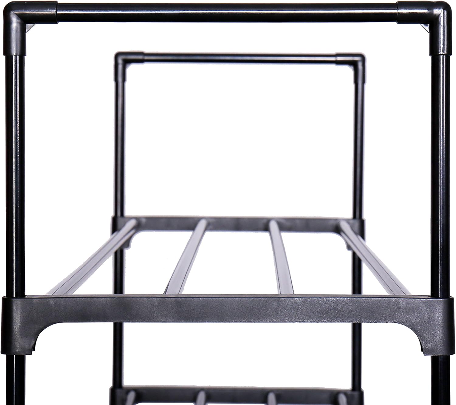 HOMEFORT 4-Tier Shoe Rack, Metal Shoe Tower,20 Pairs Shoe Storage Shelf, Entryway Stackable Shoes Organizer with 4 Tiers Metal Shelves in Black,35.6" W x11.82" D x33.27" H: Home Improvement