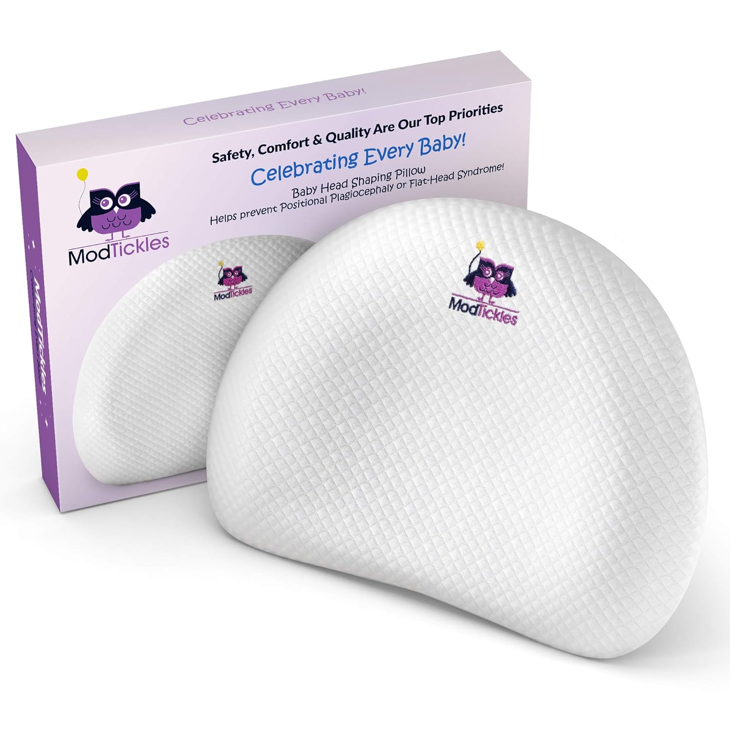 Baby Pillow for Head Shaping Prevent Flat Head Syndrome Keep Head Round & Avoid Flat Spots