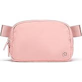 Pander Two Way Zipper Fanny Pack Nylon Everywhere Belt Bag for Women, Water Repellent Waist Packs, Crossbody Bags with Adjustable Strap (Mono Pink).