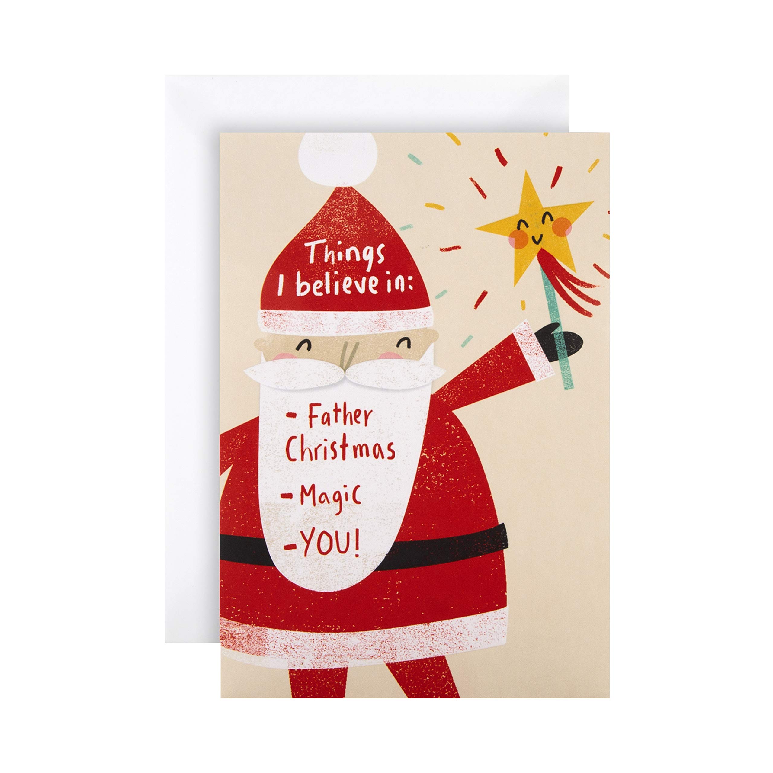 Hallmark State of Kind Christmas Card - Cute I Believe In Santa Design