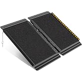 FACHNUO 2FT Wheelchair Ramp for Threshold 2-6 inches, Safe Use at Night | 800LBS Capacity, Portable Handle,Non-Slip Surface, Folding Handicapr Ramps for Home Steps/Scooter/Power Chairs/Doorways/Stair