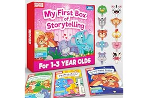 Doctor Jupiter My First Box of Storytelling for 1-2-3 Year Old Children| Birthday Gift, Books for 1,2,3 Year Old Baby Girls| Toddler Toys Ages 1-3| 3 Board Books,10 Animal Masks