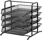 EasyPAG 4 Tier A4 Mesh In Tray Desk Organizer Black