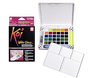 Sakura XNCW-30N Koi Field 30 Assorted Watercolors with Brush Sketch Set