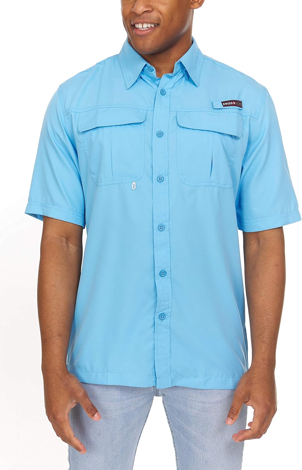 Swiss Alps Mens Short Sleeve Lightweight Breathable Outdoor Fishing Shirt at  Men’s Clothing store