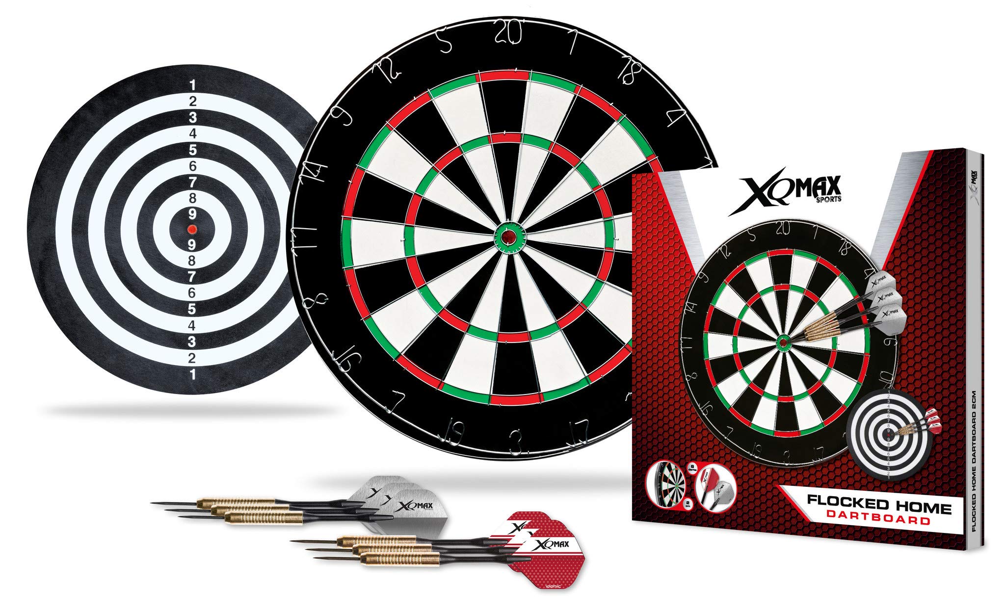 XQ Max Flocked Dart Board Set - Black, 2 cm