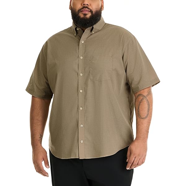 Van Heusen Camicia Uomo Classic Fit Stain Shield - Antimacchia Stretch, Orlo Corto, Senza Pieghe