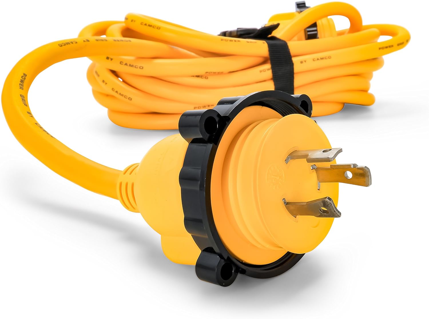 Camco 35' PowerGrip Marine Extension Cord with 30M/30F Locking Adapters | Allows for Additional Length to Reach Distant Power Outlets | Built to Last (55612): Automotive