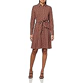 Halston Womens Long Sleeve V-Neck Collared Faux Wrap Mini Dress