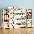 SpaceAid Toy Storage Organizer with 6 Shelves and 12 Bins, Toy Organizers Storage Bookshelf, Kids Bin Shelf Toys Box Bookcase for Bedroom Playroom Organization Room Decor, White