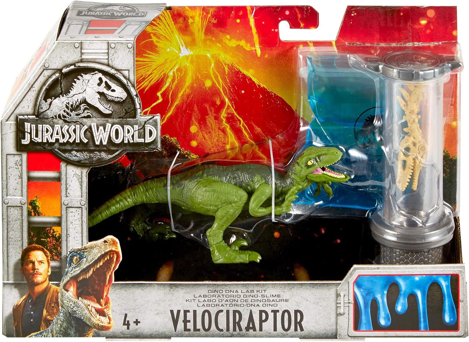 jurassic world slime dino dna lab kit velociraptor