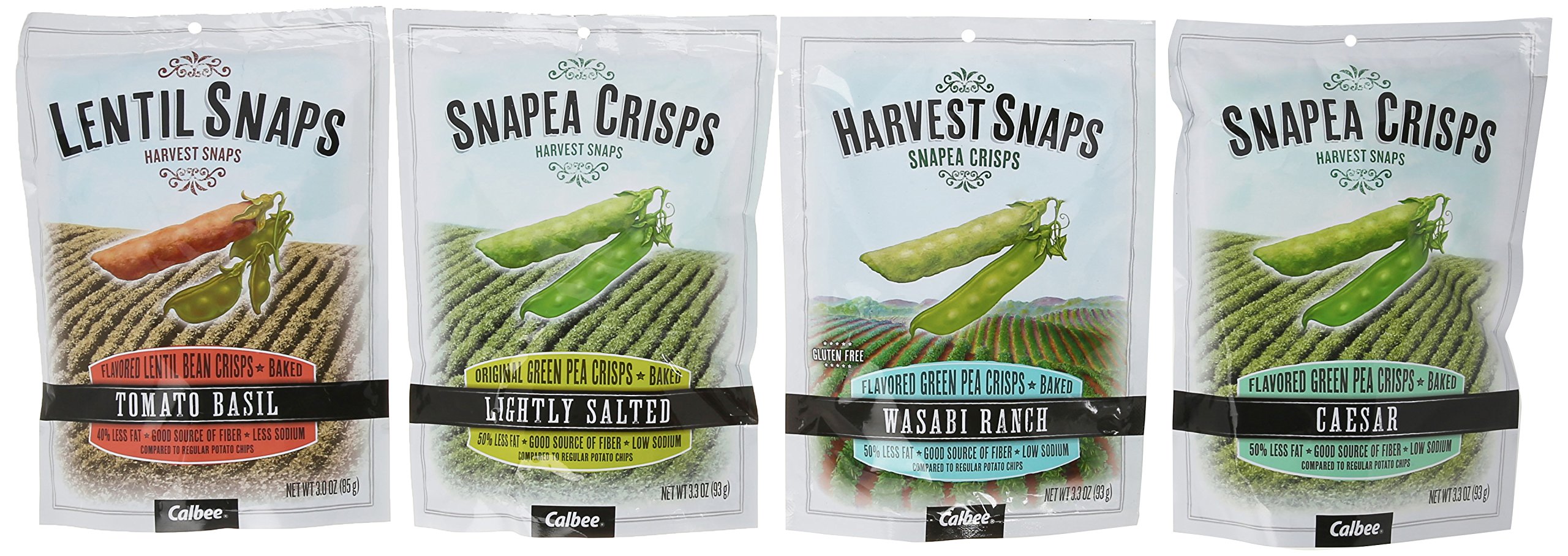 Calbee Snapea Crisps Harvest Snaps Variety Pack Caesar, Wasabi