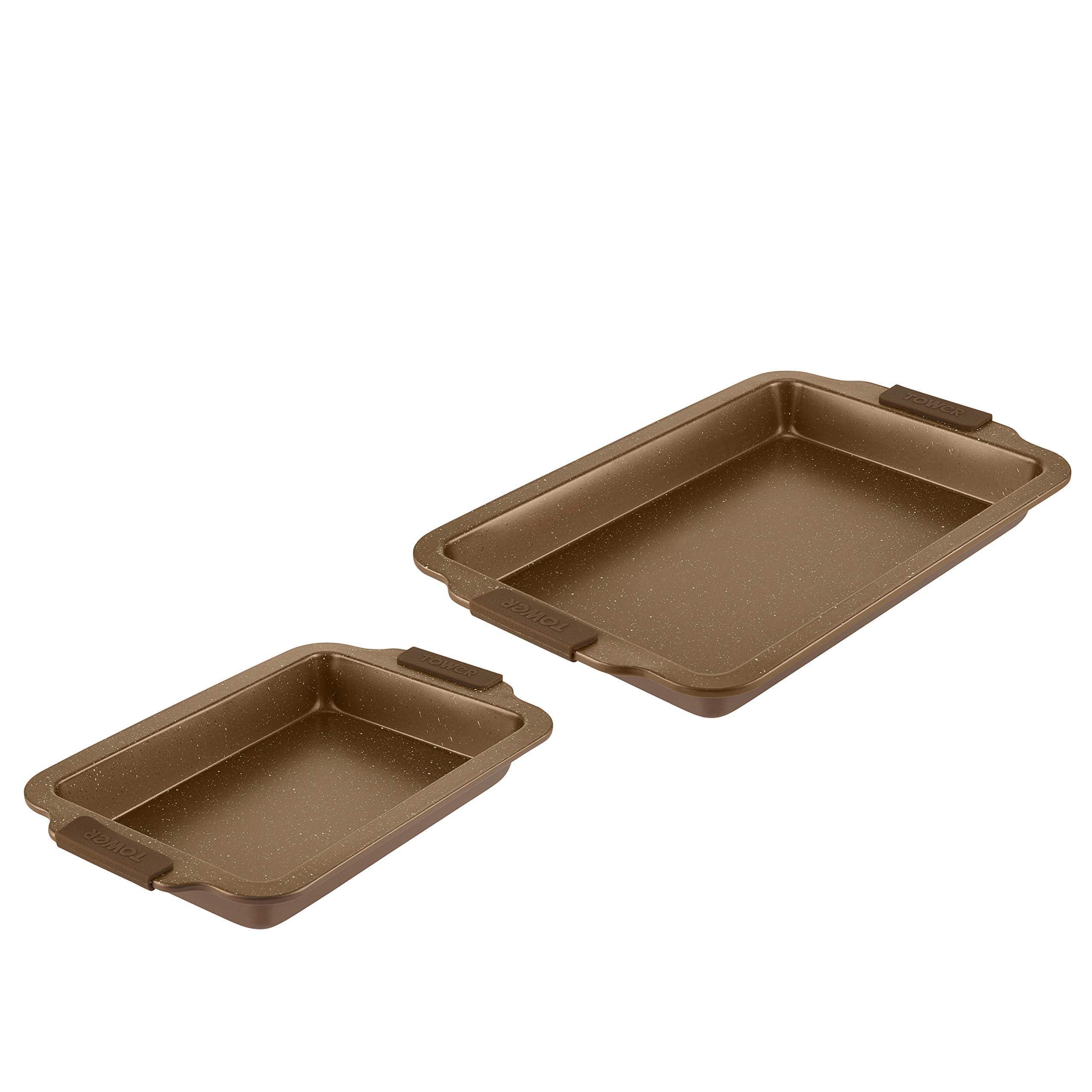 Tower Cerastone Roaster Set, Durable Carbon Steel, Gold