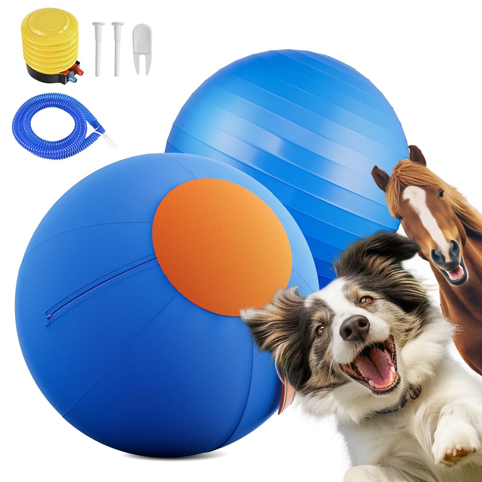 Photo 1 of ZIDA 18" Herding Ball for Dogs and Horses - Dual-Layer Durable Dog Toy Agility Equipment for Australian Shepherds,Cattle,Border Collies,Small/Medieum Breeds