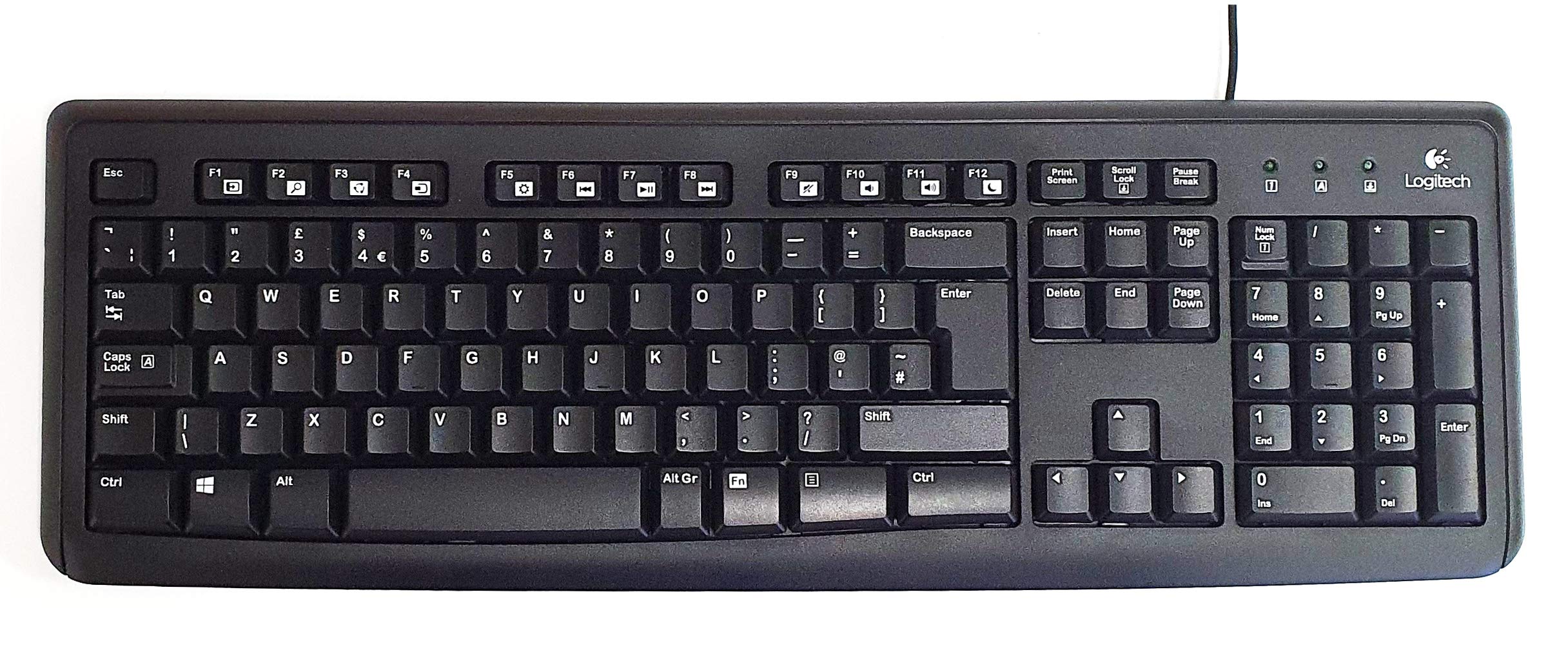 Logitech 920-005016 K110 USB Keyboard UK Black