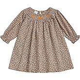 Santikisler Little Toddler Girl Fall Outfit Floral Pattern Bow Long Sleeve Dress Smocked Bubble Baby Clothes