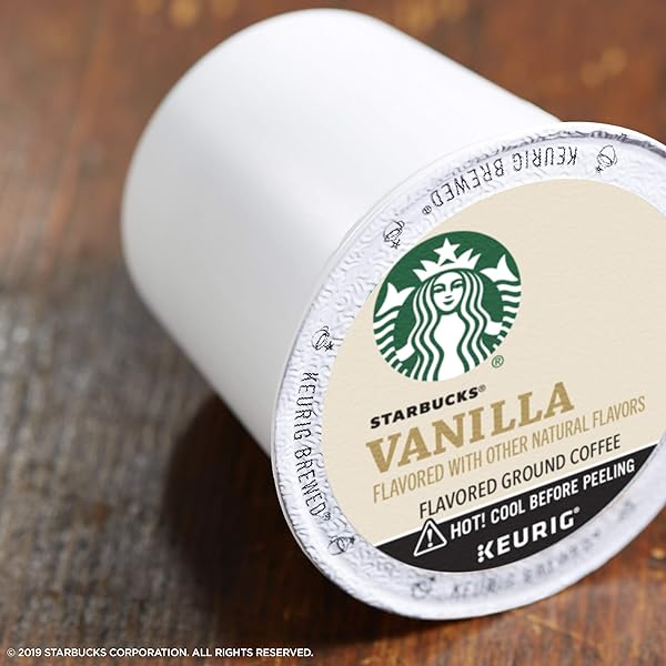 STARBUCKS FLAVORED K-CUP COFFEE PODS — VANILLA FOR KEURIG BREWERS — 1 BOX (10 PODS)