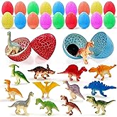 XIPEGPA 18Set Dinosaur Eggs with Mini Dinosaur Figures Goodie Bag Stuffers Easter Eggs and Birthday Party