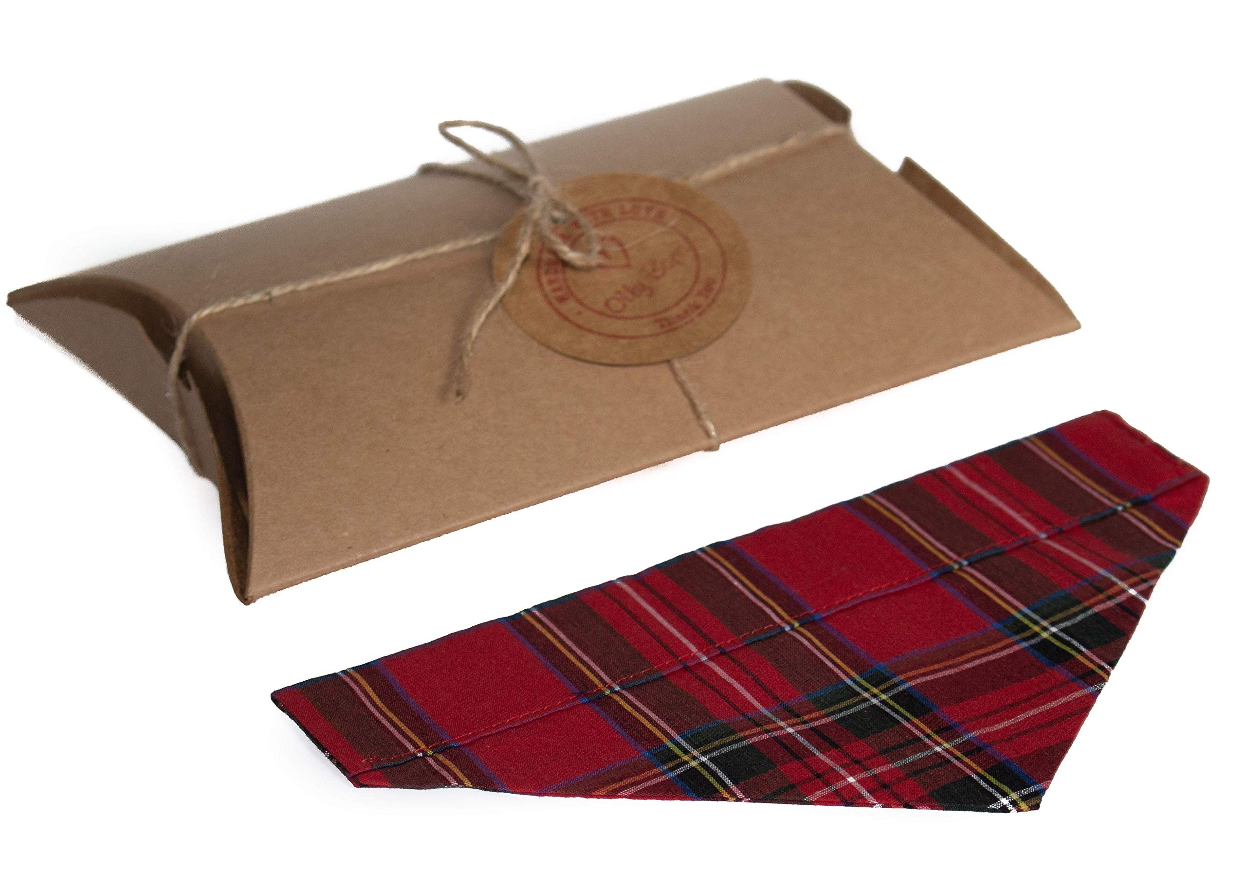 Olly Bops Red Tartan Dogs Bandana (XS/S)