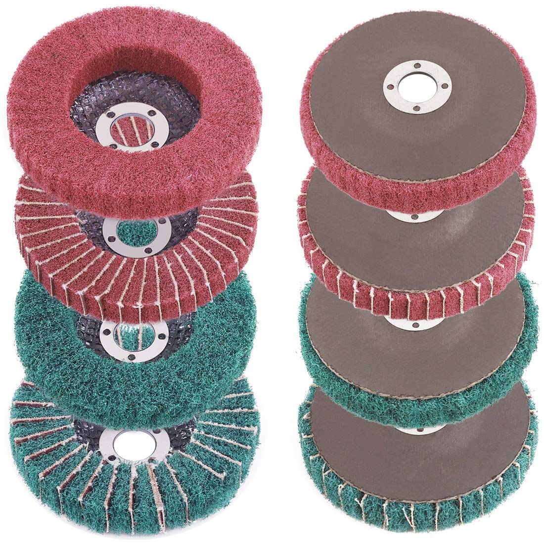 Rustark 8 Pcs 4"Nylon Fiber Flap Disc Polishing
